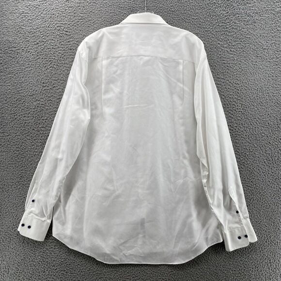 David Donahue Dress Shirt Men's 18 36/37 White Business Office Preppy Normcore - Picture 6 of 13